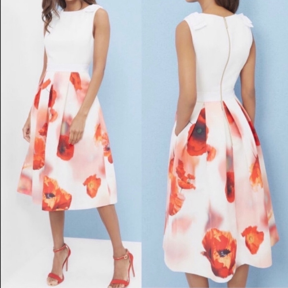 Ted Baker Micla floral poppy dress